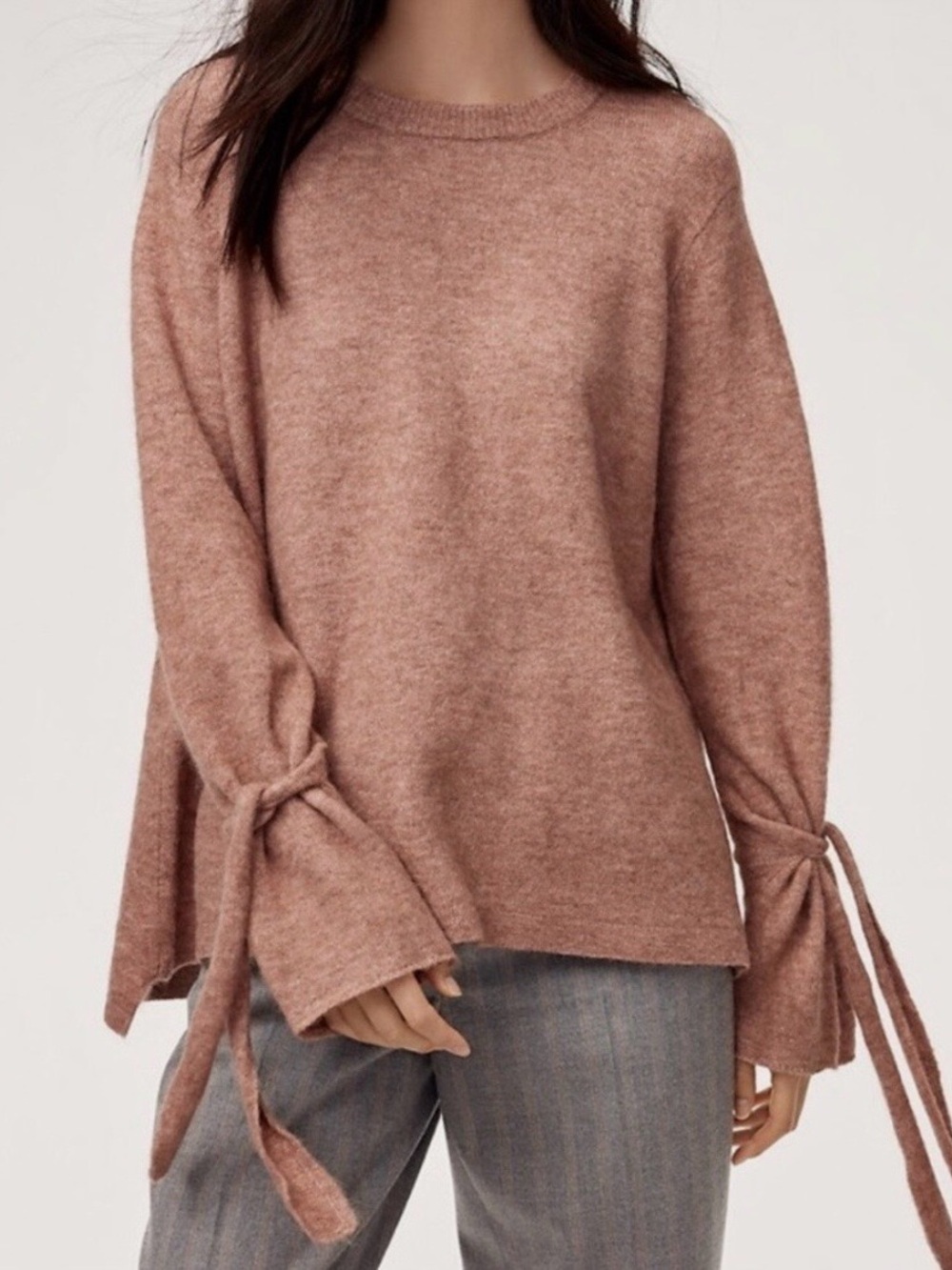Aritzia The Group Babaton Malcorra Sweater L Wool Alpaca Blush